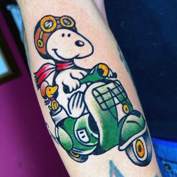 Elaborate Styles For Womens Snoopy Tattoo