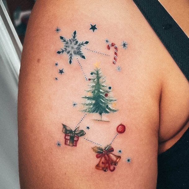 Elaborate Styles For Womens Snowflake Tattoo