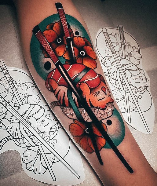 Elaborate Styles For Womens Sushi Tattoo