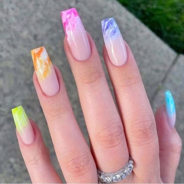 Elaborate Styles For Womens Tie Dye Nail