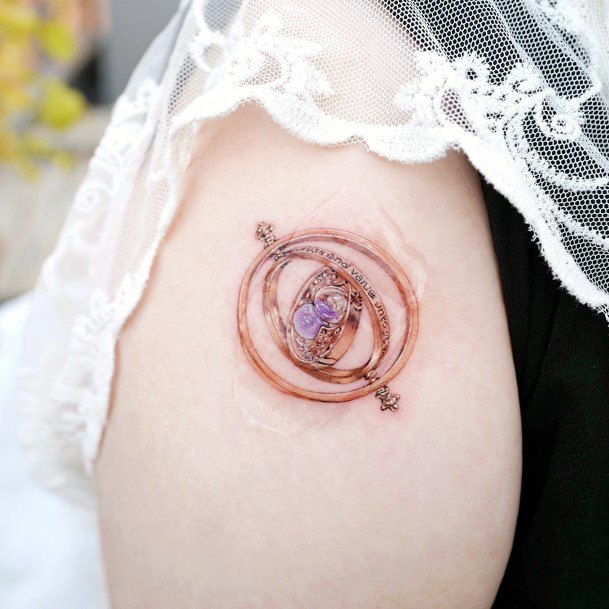 Elaborate Styles For Womens Time Turner Tattoo