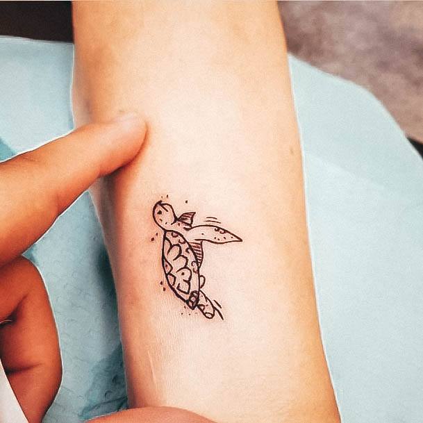 Elaborate Styles For Womens Tiny Tattoo Turtle