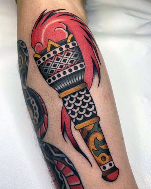 Elaborate Styles For Womens Torch Tattoo