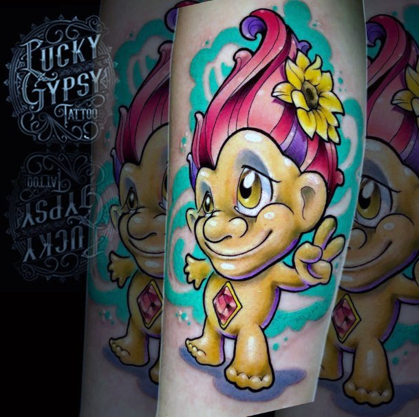 Elaborate Styles For Womens Troll Doll Tattoo