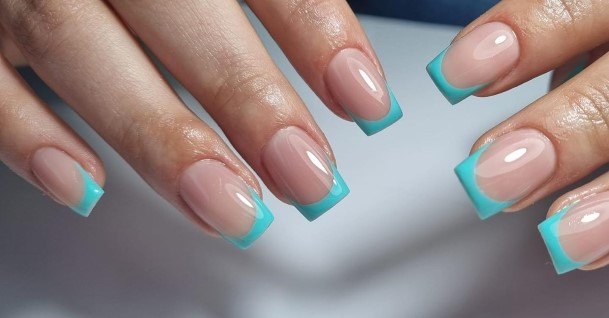 Elaborate Styles For Womens Turquoise Ombre Nail