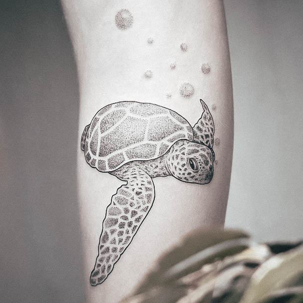 Elaborate Styles For Womens Turtle Tattoo