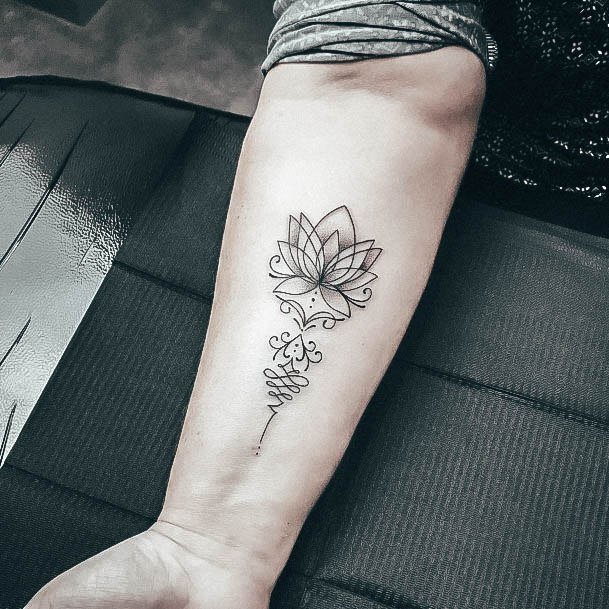 Elaborate Styles For Womens Unalome Tattoo