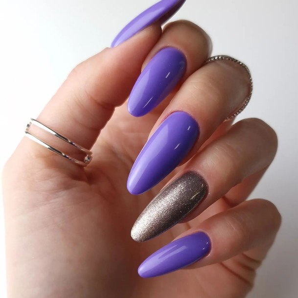 Elaborate Styles For Womens Violet Nail