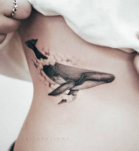 Elaborate Styles For Womens Whale Tattoo