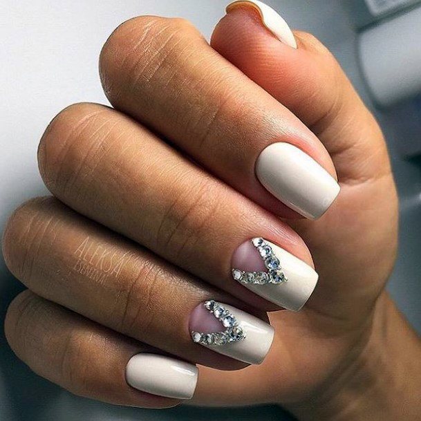 Elaborate Styles For Womens White Prom Nail