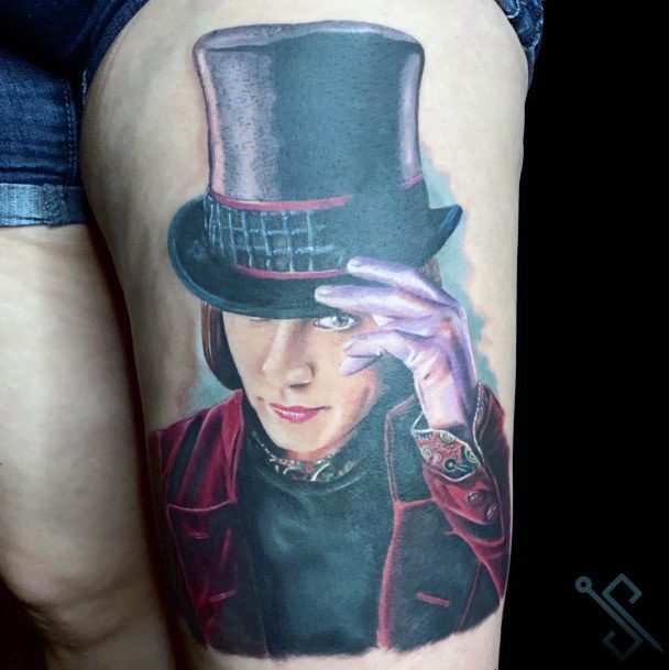 Elaborate Styles For Womens Willy Wonka Tattoo