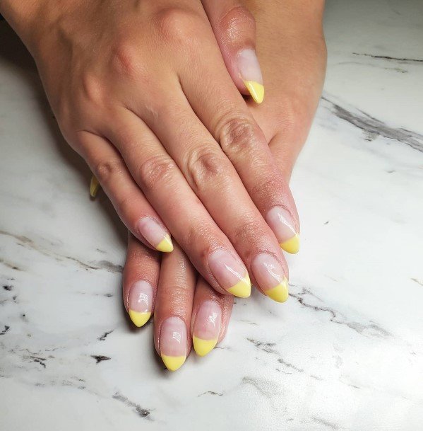 Elaborate Styles For Womens Yellow French Tip Nail