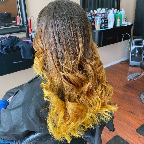 Elaborate Styles For Womens Yellow Ombre Hairstyles