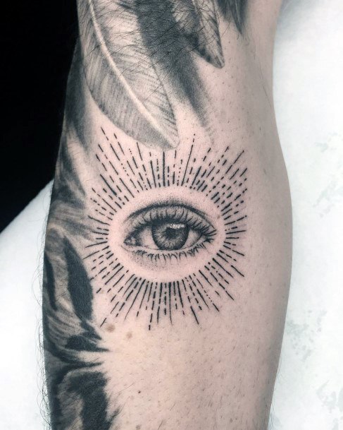 Electrifying Eye Tattoo Womens Calves