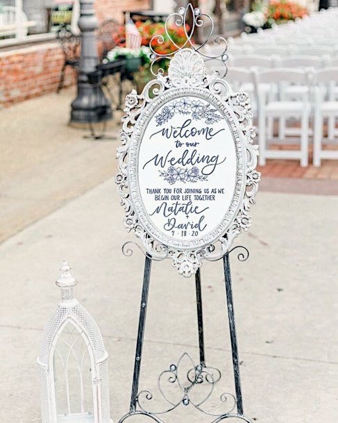 Elegant And Artistic Wedding Welcome Board Decor