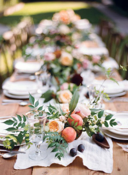 Elegant August Wedding Flowers On Table