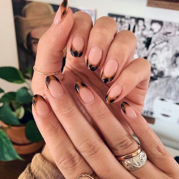 Elegant Black Brown French Tip Prom Nail Ideas For Ladies