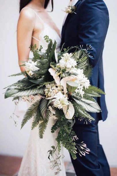 Elegant Bouquet Lush White Stunning Greenery Wedding Inspiration