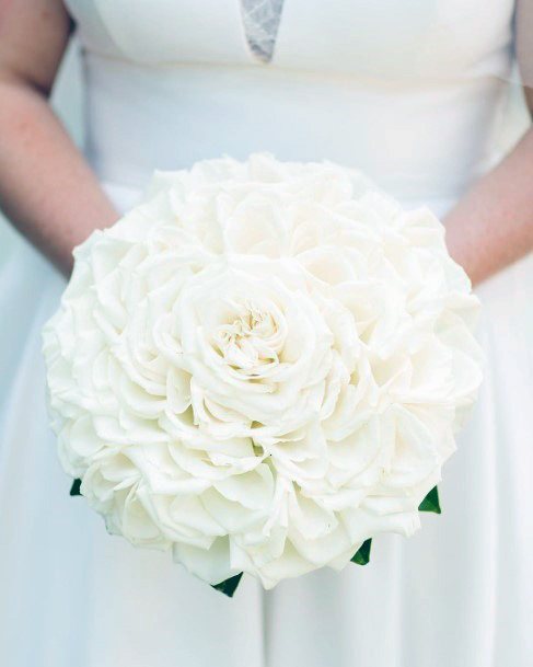 Elegant Bright White Floral Rose Bouquet Inspiration Wedding Bride Ideas