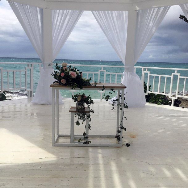 Elegant Canopy Covered Ceremony With Ocean Views Beach Wedding Ideas