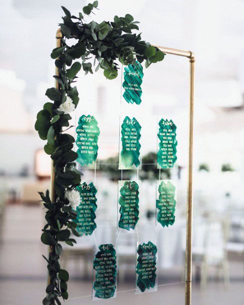 Elegant Emerald Toned Board Wedding Decor