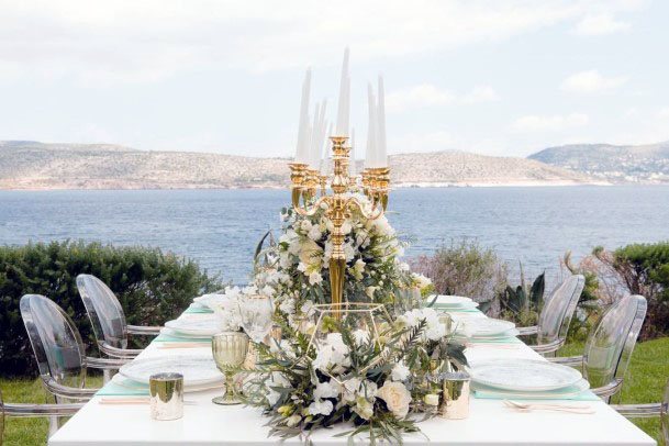 Elegant Floral Art On Dining Table Wedding Decor