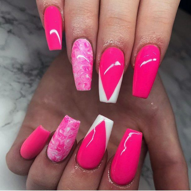 Elegant Hot Pink Nail Art
