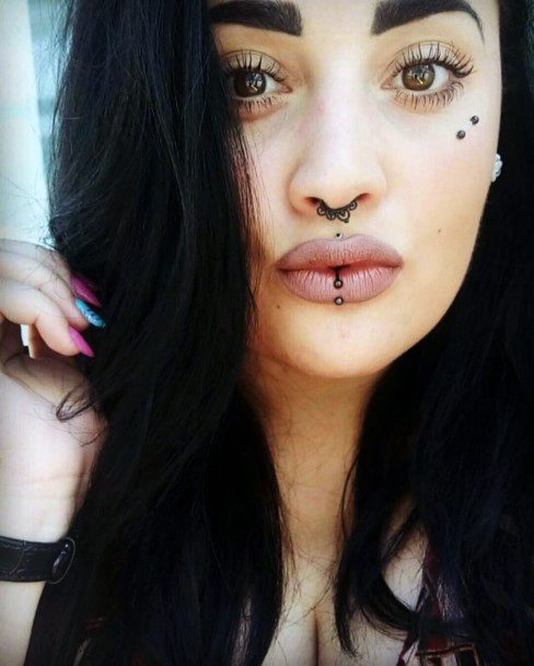 Elegant Pretty Spiritual Labret Medusa Septum And Under The Eye Scoop Piercing For Women