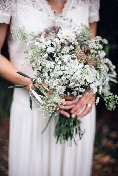 Elegant White And Green Bridal Bouquet Country Wedding Ideas