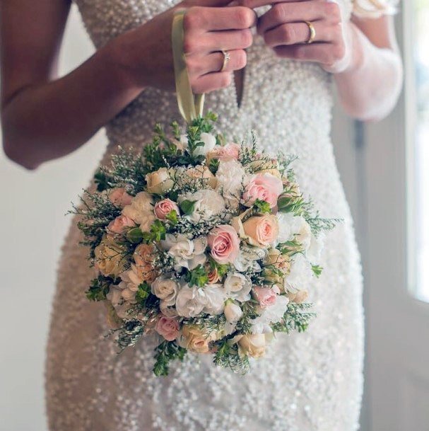 Elegant White Blush Pink Bouquet For Bride Wedding Inspiration