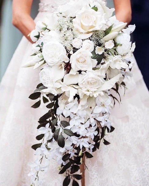 Elegant White Lush Floral Bouquet Wedding Inspiration Ideas For Brides