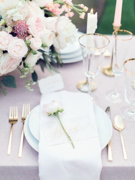 Elegant White Plates Wedding Decor