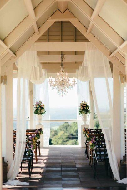 Elegant White Sheer Curtain Gorgeous Floral Bouquet Barn Wedding Inspiration Ideas