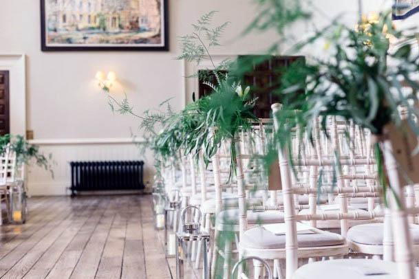 Elegant White Wedding Greenery Floral Aisle Decor