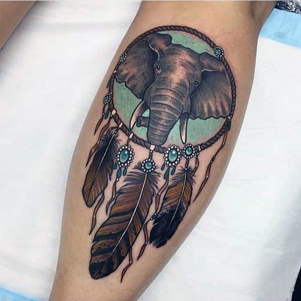 Elephant Dream Catcher Tattoo Women