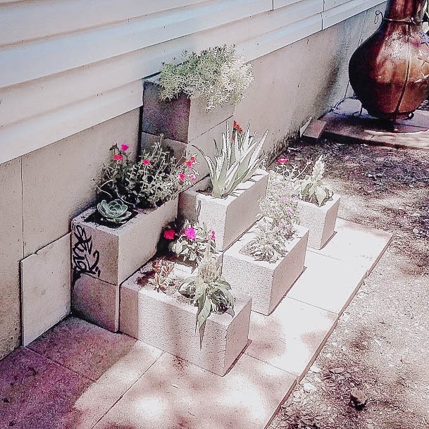 Elevated Garden Box Cinderblock Designs