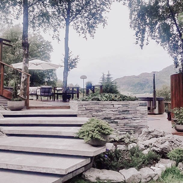 Elevated Garden With Stone Rock