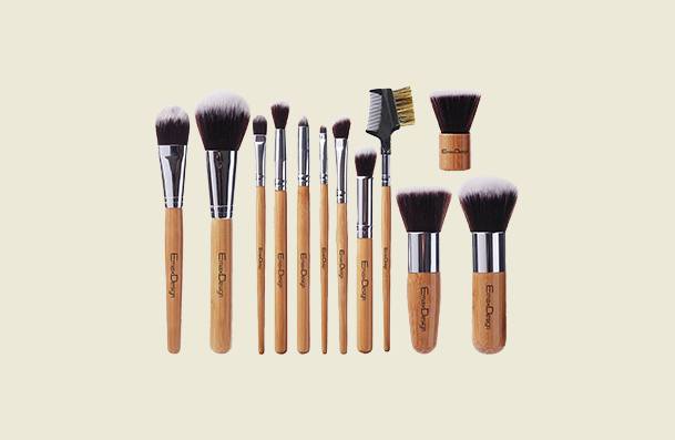 EmaxDesign 12 Piece Professional Bamboo Handle Premium Synthetic Kabuki Set Makeup Brush For Women