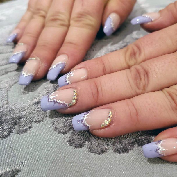 Embellished Light Purple Nails