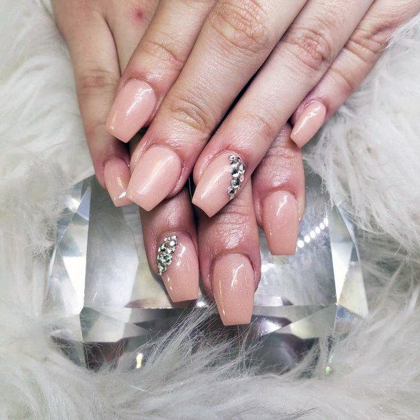 Embellished Nude Nails For Women