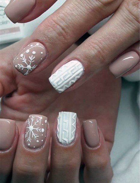 Embossed Snow Art On Nails Women