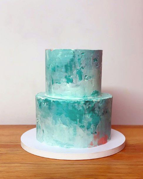 Emerald Blue Beach Wedding Cake Women