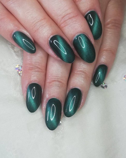 Emerald Green Nails For Girls