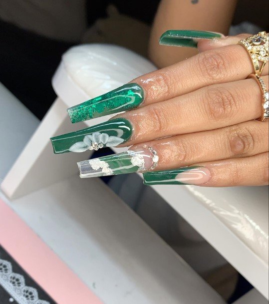 Emerald Green Womens Nails