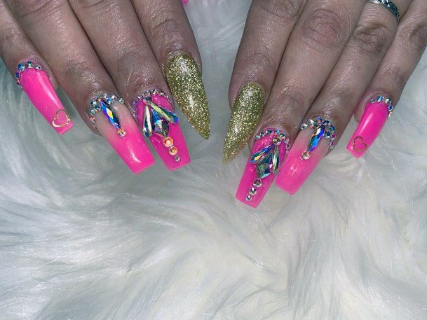 Empress Hot Pink Nails Royal Look
