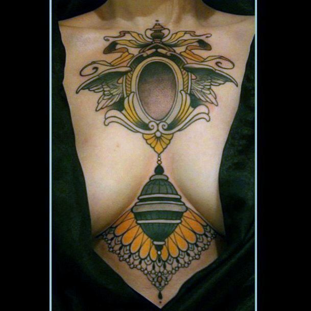 Empress Mirror Tattoo For Chest Women