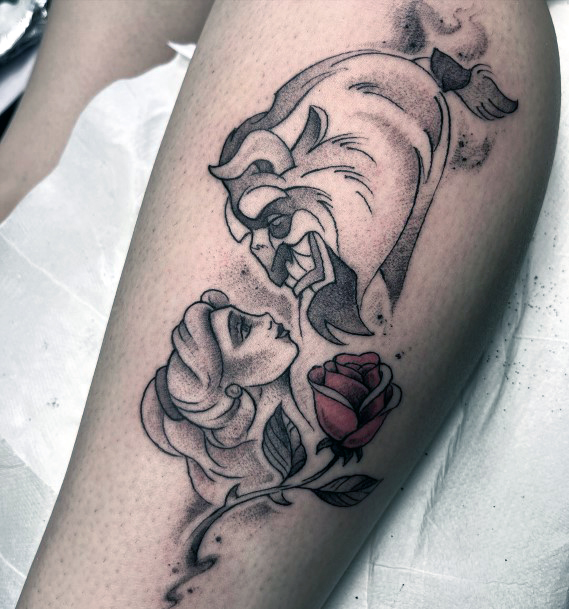 Enchanted Rose Female Tattoo Designs