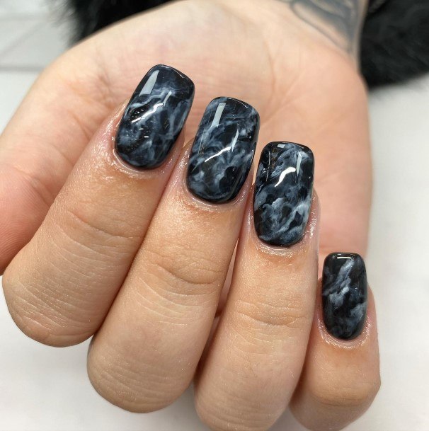 Enchanting Black And White Marble Nail Ideas For Women