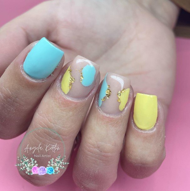 Enchanting Blue And Yellow Nail Ideas For Women