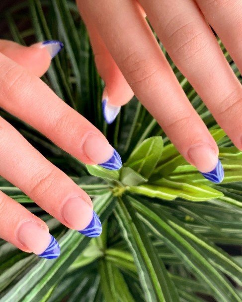 Enchanting Blue French Tip Nail Ideas For Women